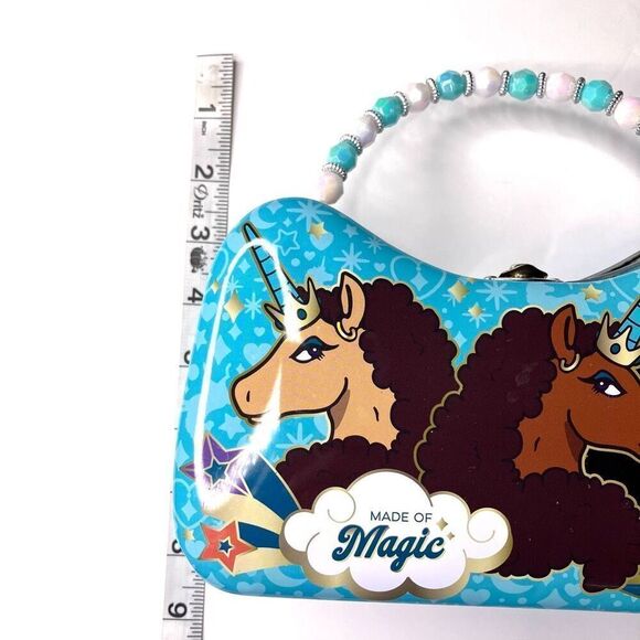 Afro Unicorn Scoop Purse Tin Carry All - Picture 9 of 12